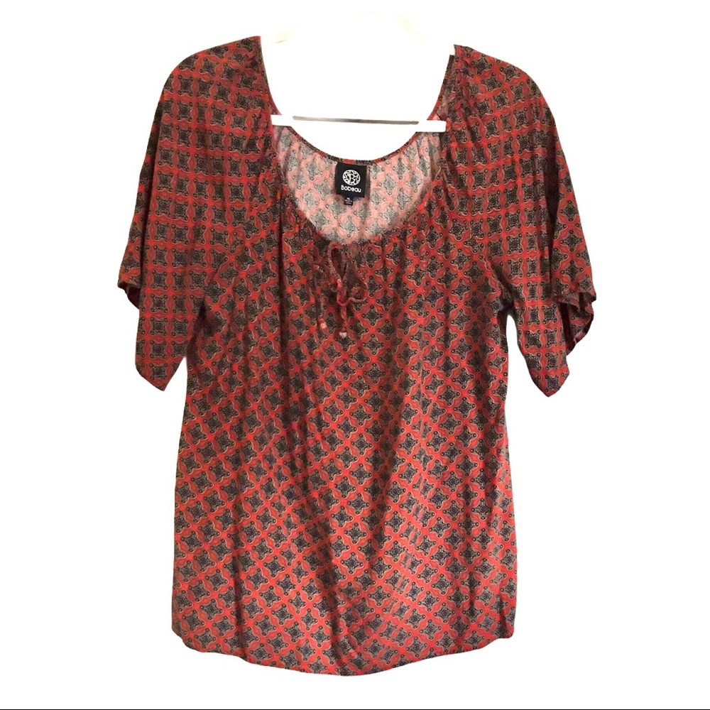 Bobeau Nordstrom orange design shirt top size XL